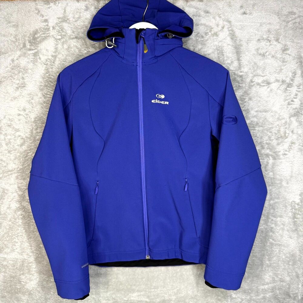 Eider Jacket Womens 40 Windefender Softshell Blue Hooded Full Zip Ski Outdoor